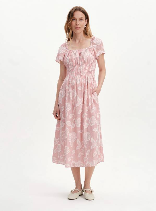 FINERY Maia Dress Red Floral Stripe 8